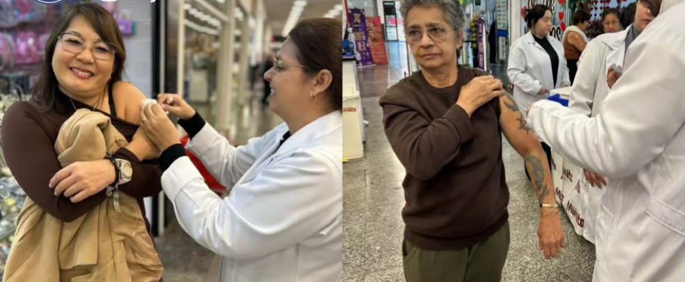 Alunos do Técnico em Enfermagem na campanha Dia D Vacinação Super Muffato
