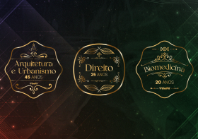 Jantar de gala comemora aniversários dos cursos de Arquitetura, Direito e Biomedicina. Garanta o convite